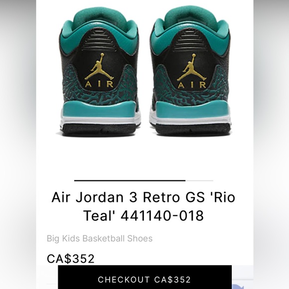 Air Jordan 3 Retro GS 'Rio Teal' - Picture 9 of 11